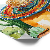 レッスフィエスタウォーターカラーブライダルシャワーウェルカムサイン ポスター (角)