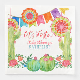 レッスフィエスタベビーシャワー水色サボテンフローラ