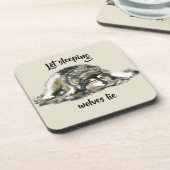 レッスリーピングウルブズライウォーターカラーウルフ引用文 コースター (左側)