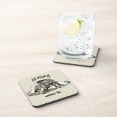 レッスリーピングウルブズライウォーターカラーウルフ引用文 コースター (右側)