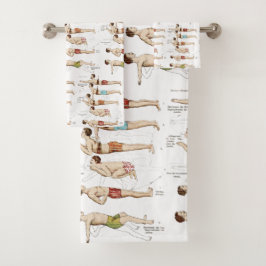 レッスンを泳ぐおもしろいでフランスのなヴィンテージを泳ぐ方法 バスタオルセット