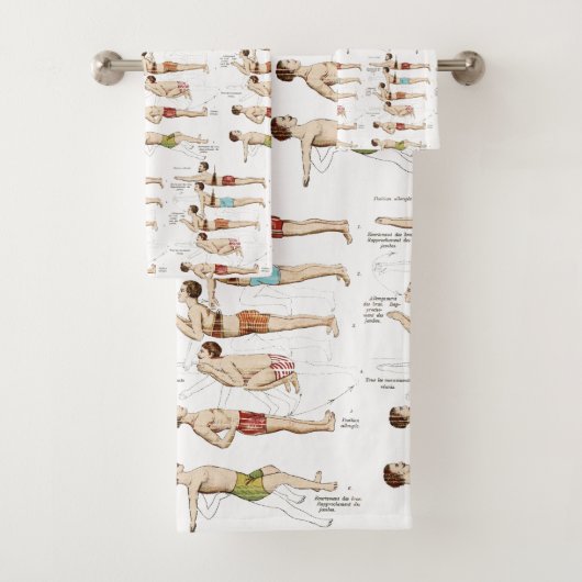 レッスンを泳ぐおもしろいでフランスのなヴィンテージを泳ぐ方法 バスタオルセット (インサイチュ)