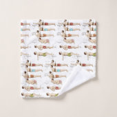 レッスンを泳ぐおもしろいでフランスのなヴィンテージを泳ぐ方法 バスタオルセット (ウォッシュタオル)