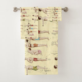 レッスンを泳ぐおもしろいでフランスのなヴィンテージを泳ぐ方法 バスタオルセット