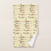 レッスンを泳ぐおもしろいでフランスのなヴィンテージを泳ぐ方法 バスタオルセット (ハンドタオル)