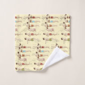 レッスンを泳ぐおもしろいでフランスのなヴィンテージを泳ぐ方法 バスタオルセット (ウォッシュタオル)