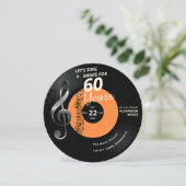 レッスンダンス60年ヴィンテージレコード誕生日 招待状 (スタンド正面)