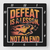 レッスンノーエンドランナー スクエア壁時計 (正面)