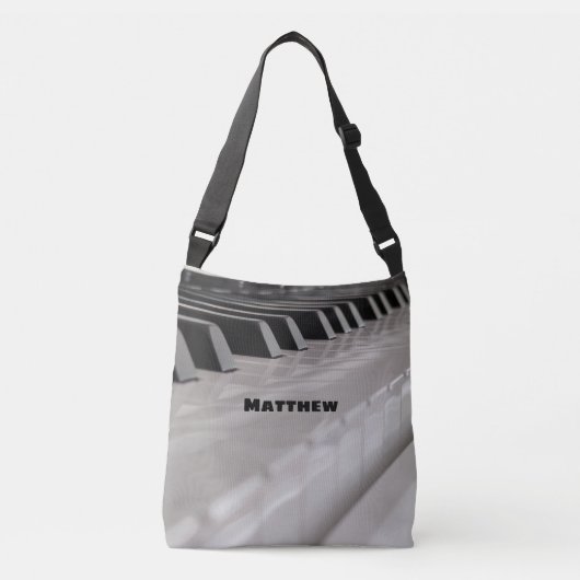 レッスンパーソナライズされた用ピアノトートバッグ クロスボディバッグ (正面)