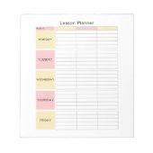 レッスンプランナー先生メモ帳 ノートパッド (正面)