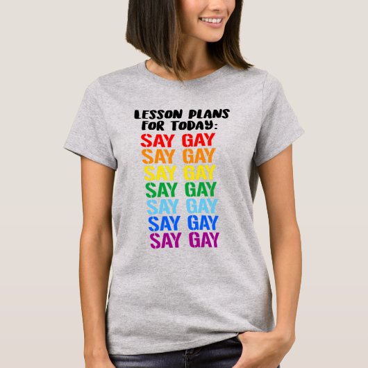レッスンプラン:ゲイと言おう Tシャツ (正面)