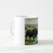 レッスン1：ブルは緑 コーヒーマグカップ (正面左)