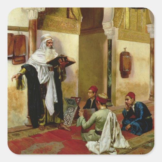 レッスン(キャンバス上の油) スクエアシール (正面)