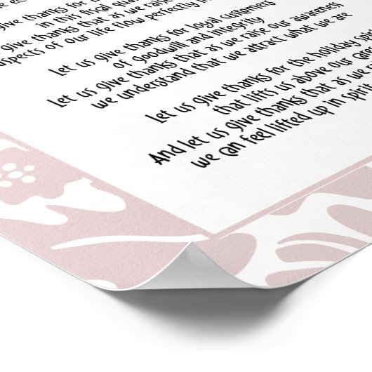 レッス与えス感謝してい祈りの言葉ボス ポスター (角)