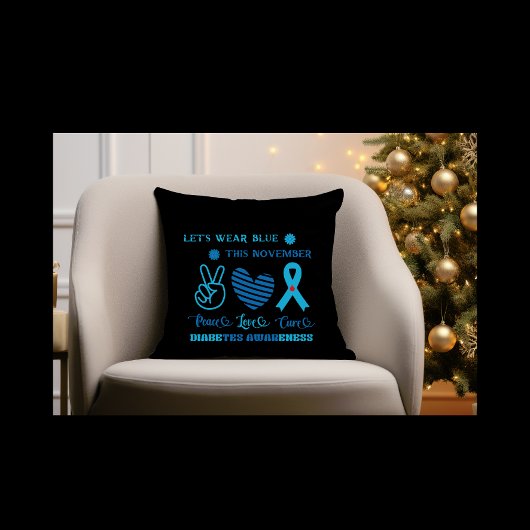 レッス衣服ブルーこの11月 – 糖尿病認識度 クッション