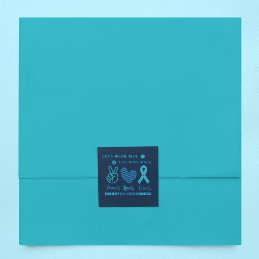 レッス衣服ブルーこの11月 – 糖尿病認識度 スクエアシール