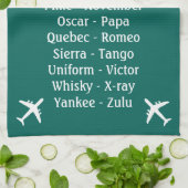 レッス飛んでいるン音文字Aero飛行機スポッター キッチンタオル (折り畳み)