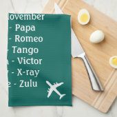 レッス飛んでいるン音文字Aero飛行機スポッター キッチンタオル (四つ折り)