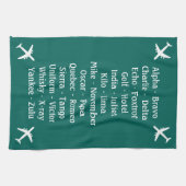 レッス飛んでいるン音文字Aero飛行機スポッター キッチンタオル (横)