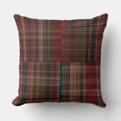 レッズとグリーンのプレイド2 クッション (正面)