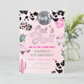 レッズガールズピ転がック女性のカーボーイ誕生日 招待状 (スタンド正面)