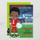レッズキックアップ誕生日招待状カード (正面/裏面)