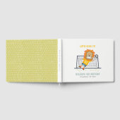 レッズキックライオンゴールキーパーサッカー子供の誕生日 ゲストブック (全面)