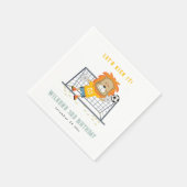 レッズキックライオンゴールキーパーサッカー子供の誕生日 スタンダードカクテルナプキン (角)