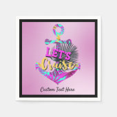 レッズクルーズセイル航海のボートいかりトロピカル スタンダードカクテルナプキン (正面)