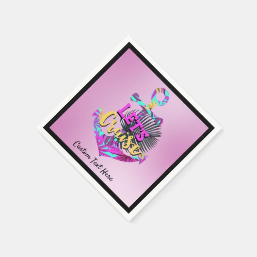 レッズクルーズセイル航海のボートいかりトロピカル スタンダードカクテルナプキン (角)