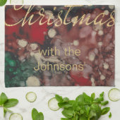 レッズグリーンのゴールズパーソナライズされたキッチン キッチンタオル (折り畳み)