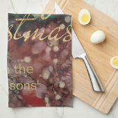 レッズグリーンのゴールズパーソナライズされたキッチン キッチンタオル (四つ折り)