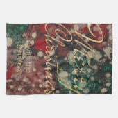 レッズグリーンのゴールズパーソナライズされたキッチン キッチンタオル (横)