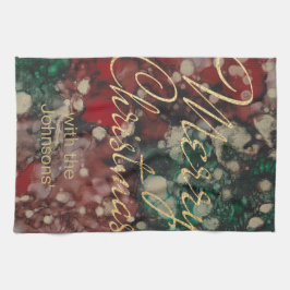 レッズグリーンのゴールズパーソナライズされたキッチン キッチンタオル