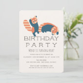 レッズパンダの誕生日パーティー招待状 招待状 (スタンド正面)