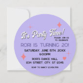 レッズパーティーディスコボール誕生日招待状 招待状 (裏面)