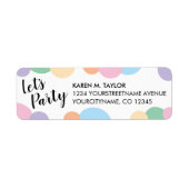 レッズパーティーレインボー紙吹雪差出人住所ラベル ラベル (正面)