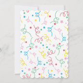 レッズパーティーレインボー紙吹雪誕生日招待状 招待状 (裏面)