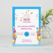 レッズパーティー誕生日招待状カード 招待状 (スタンド正面)