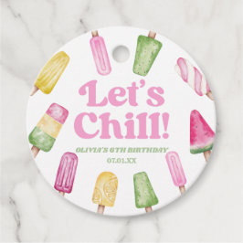 レッズピンクレトロポプシクル誕生日パーティー フェイバータグ