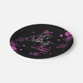 レッズピンク祝《写真》ぼけ味グラディエントブラック誕生日 ペーパープレート (アングル)