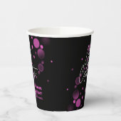 レッズピンク祝《写真》ぼけ味グラディエントブラック誕生日 紙コップ (左)