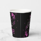 レッズピンク祝《写真》ぼけ味グラディエントブラック誕生日 紙コップ (右)