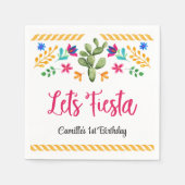 レッズフィエスタガール誕生日カラフル紙 スタンダードカクテルナプキン (正面)