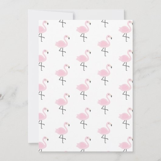 レッズフラミングルキュートフラミンゴパステル招待状 招待状 (裏面)