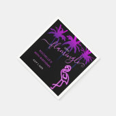 レッズフラミングルピンクネオンフラミンゴ誕生日 スタンダードカクテルナプキン (角)