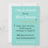 レッズフラミングルフラミンゴベビーブライダルシャワーパーティー 招待状 (裏面)