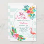 レッズフラミングルフラミンゴ招待状 招待状 (正面/裏面)