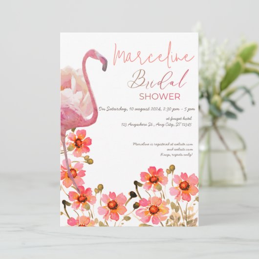 レッズフラミングルフローラブライダルシャワー 招待状 (スタンド正面)