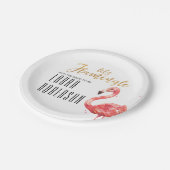 レッズフラミングル金ゴールドグリッターブライダルシャワー ペーパープレート (アングル)